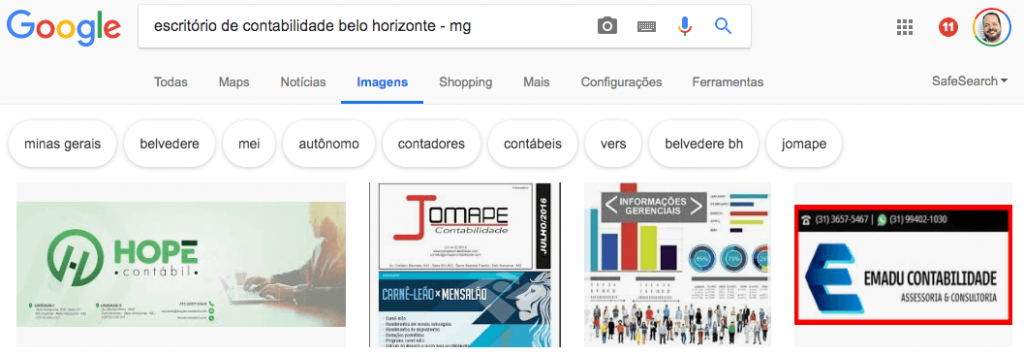 pesquisa com imagens seo