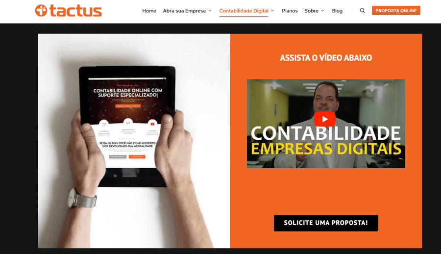 Site da Tactus Contabilidade
