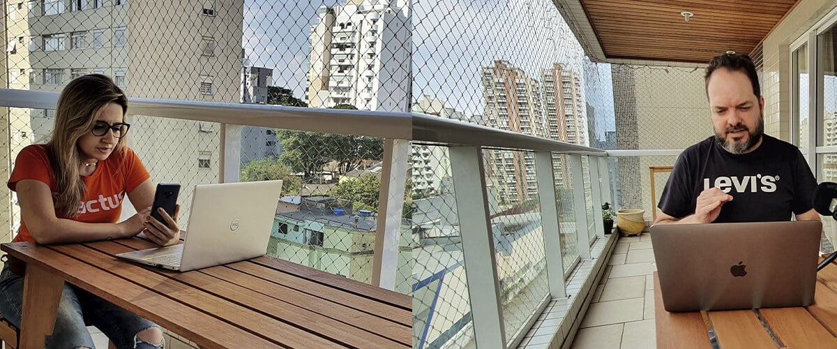 imagem de Anderson e Fernanda trabalhando de home office