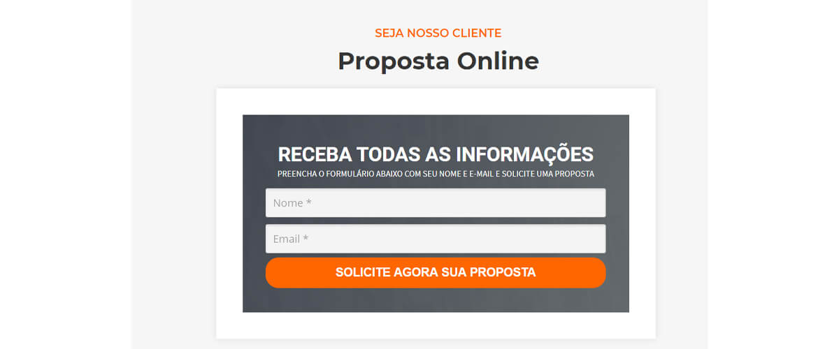 imagem que represente formulário inserido na página do site da Tactus