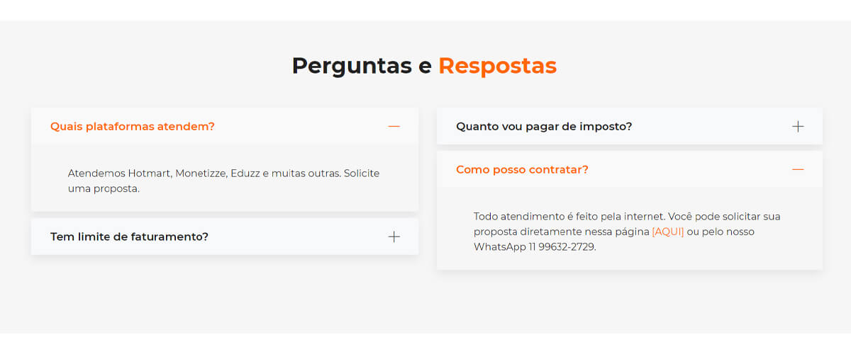 imagem que represente perguntas e respostas da página de exemplo do site Tactus