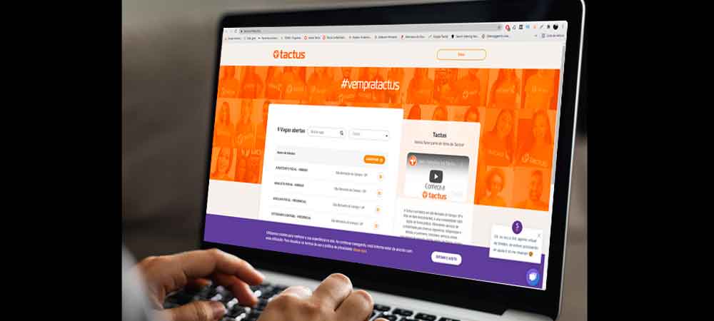 print da página que represente candidatura de vagas na Tactus